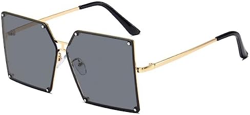 

Солнцезащитные очки градиентного коричневого цвета для мужчин и женщин, винтажные, большие, без оправы, солнцезащитные очки для женщин, защита от УФ-излучения UV400 MTZJH, C1 Gold Grey