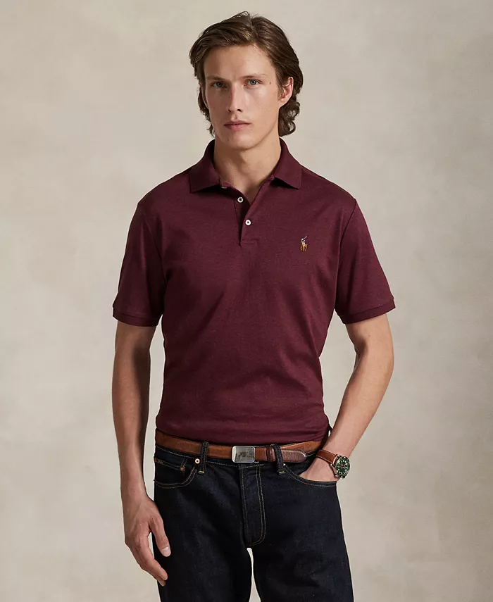 

Мужская поло Slim Fit из мягкого хлопка по индивидуальному заказу Polo Ralph Lauren, красный