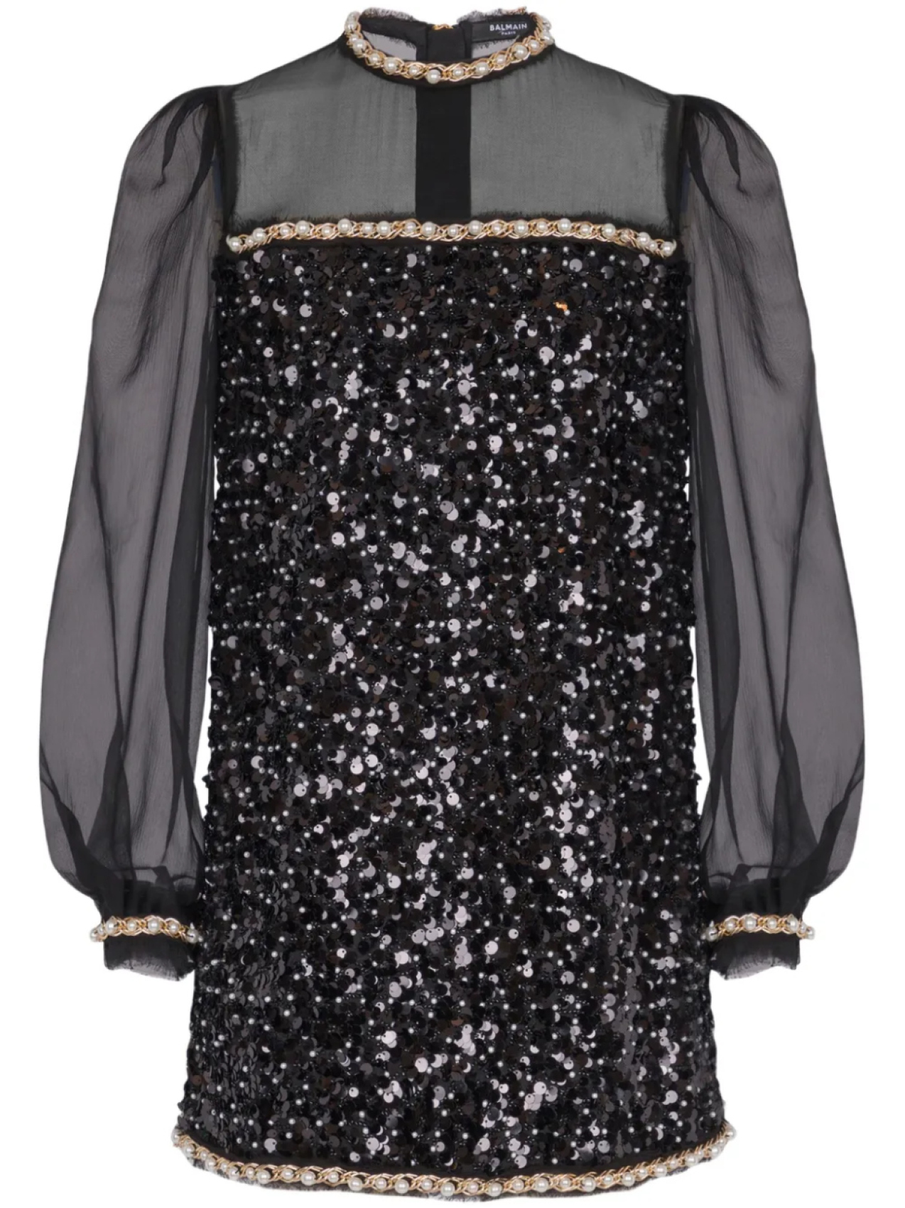 

Balmain платье с пайетками, черный