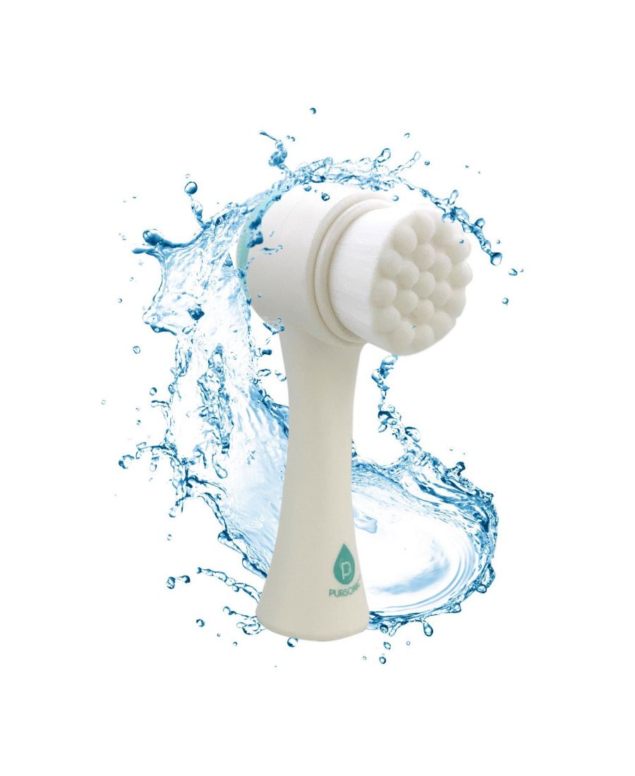 Двусторонняя щеточка для очищения лица PURSONIC, цвет turquoise/aqua — фото 2