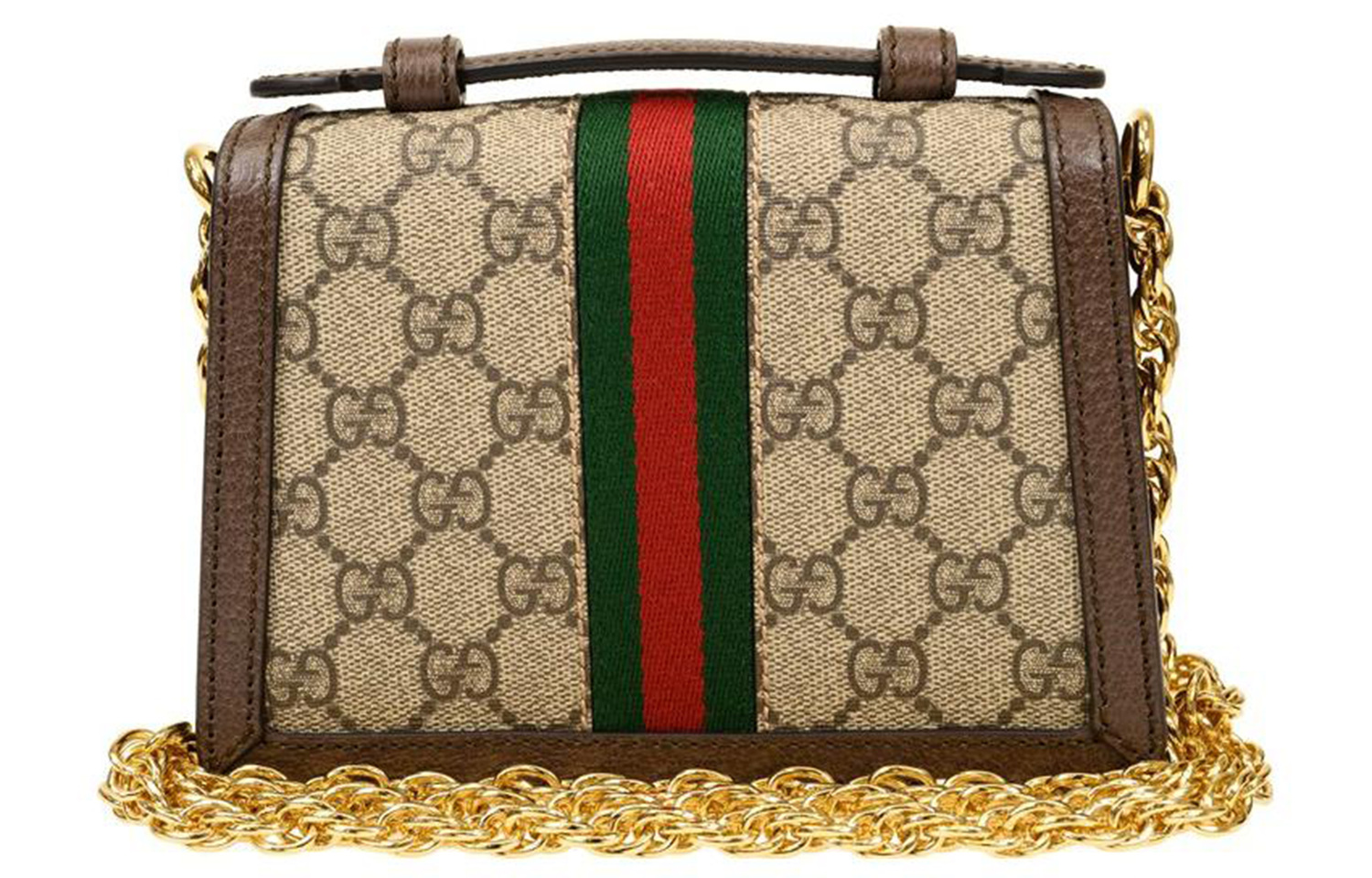 Мини-сумка Gucci Ophidia через плечо из канваса с отделкой из кожи — фото 3