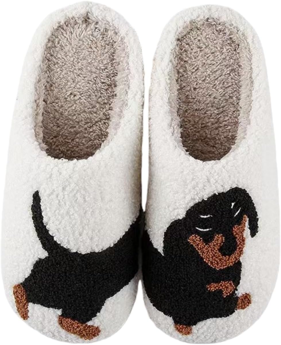 

HFBAOEGU Уютные домашние эластичные тапочки Ретро с эффектом памяти Мягкие тапочки для женщин и мужчин Милые мультяшные плюшевые пушистые теплые тапочки с меховой подкладкой Зимние домашние тапочки, белый