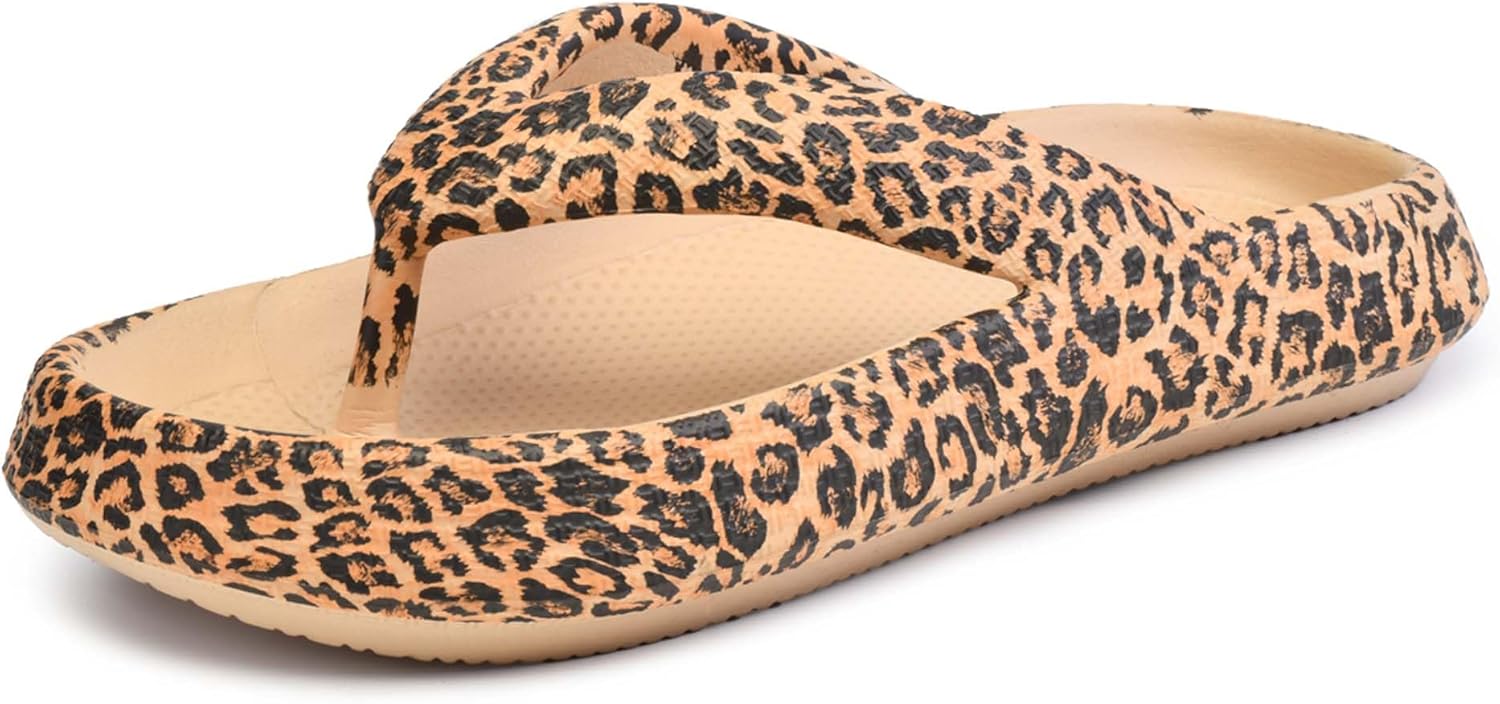 

Женские шлепанцы, леопардовый принт, мужские шлепанцы, легкий материал EVA, шлепанцы с толстой подошвой, шлепанцы, семенные шлепанцы, подходят как для дома, так и для улицы. (Для больших детей/взрослых) Vtiao, бежевый