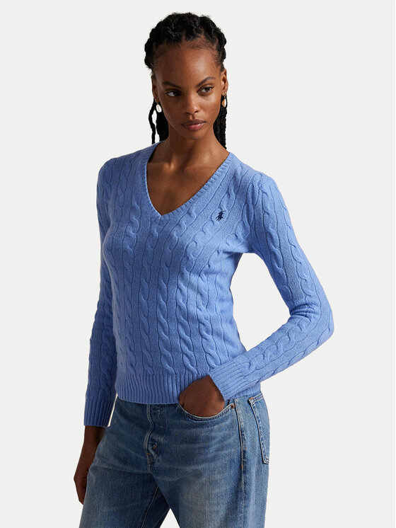 

Свитер slim fit 211971866004 Polo Ralph Lauren, синий