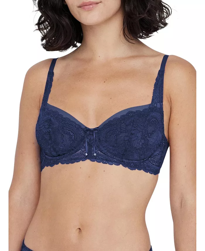 

Соблазнительный бюстгальтер балконет без подкладки с кружевом и косточками Skarlett Blue, синий