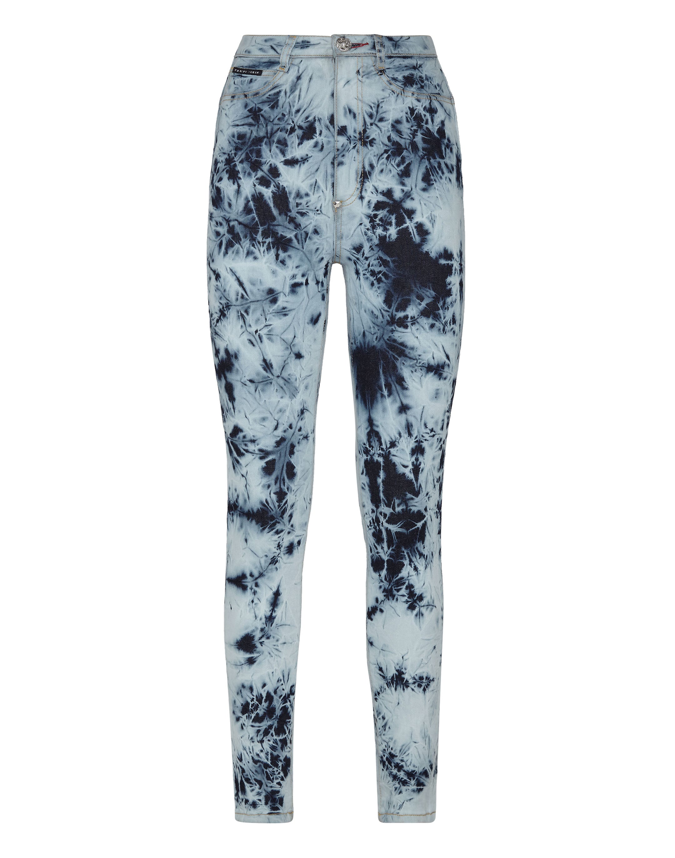 

Джинсовые джинсы с высокой талией, отбеленные PHILIPP PLEIN