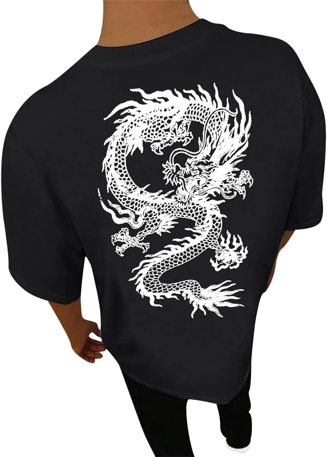 

Мужской худи с принтом дракона, оверсайз BNisBM