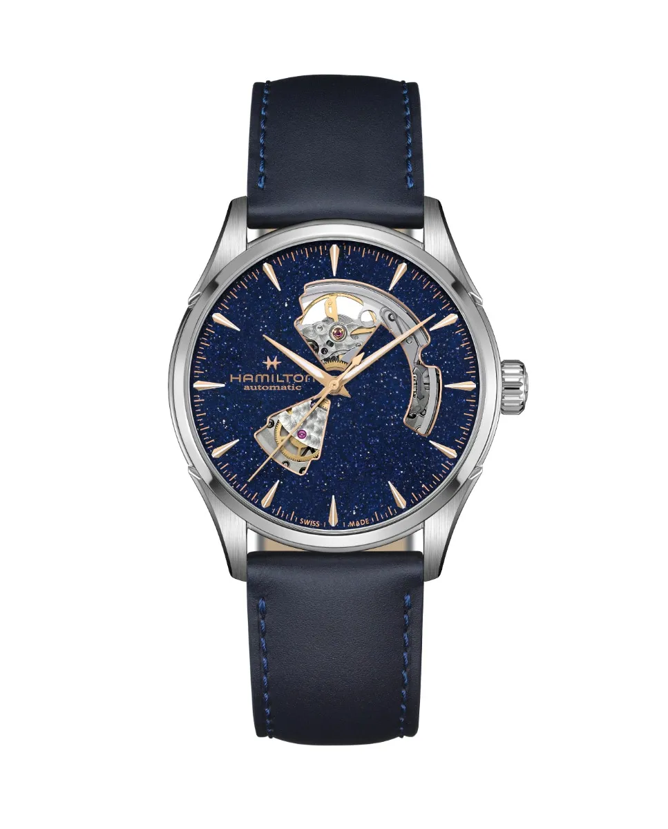 

Jazzmaster Open Heart Automatic 42 мм мужские часы H32705640 кожа Hamilton, синий