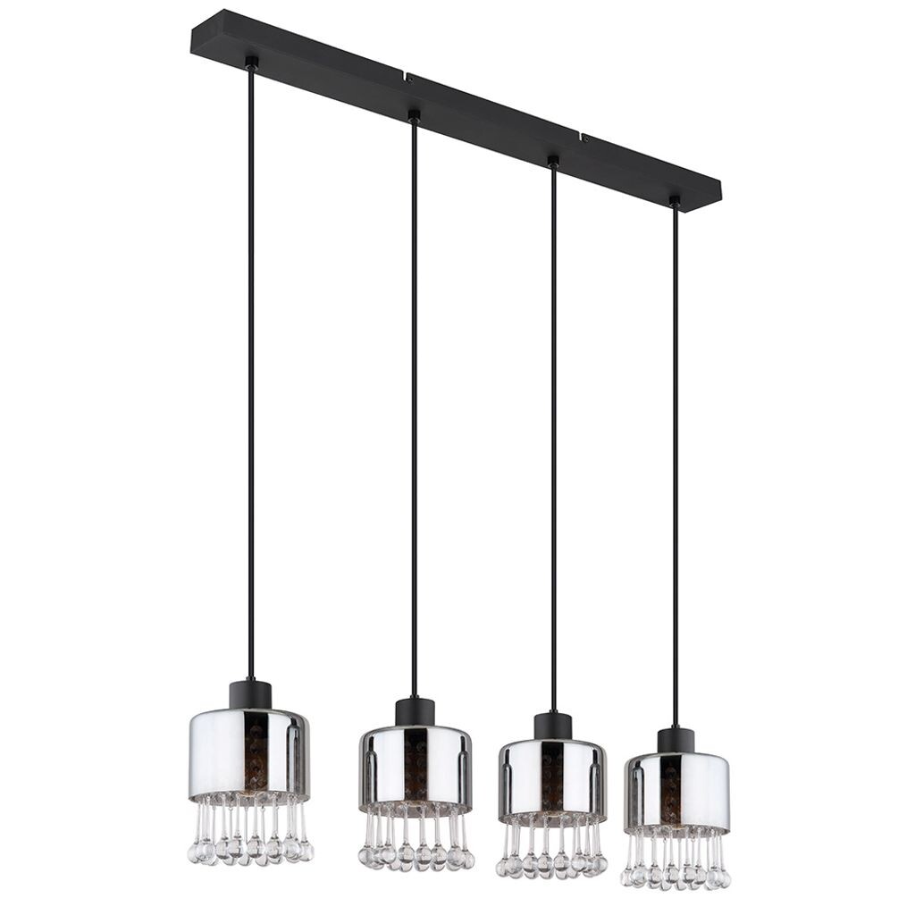 

Подвесной светильник, металл, черный, стекло, кристаллы, L 82,5 см Globo Lighting