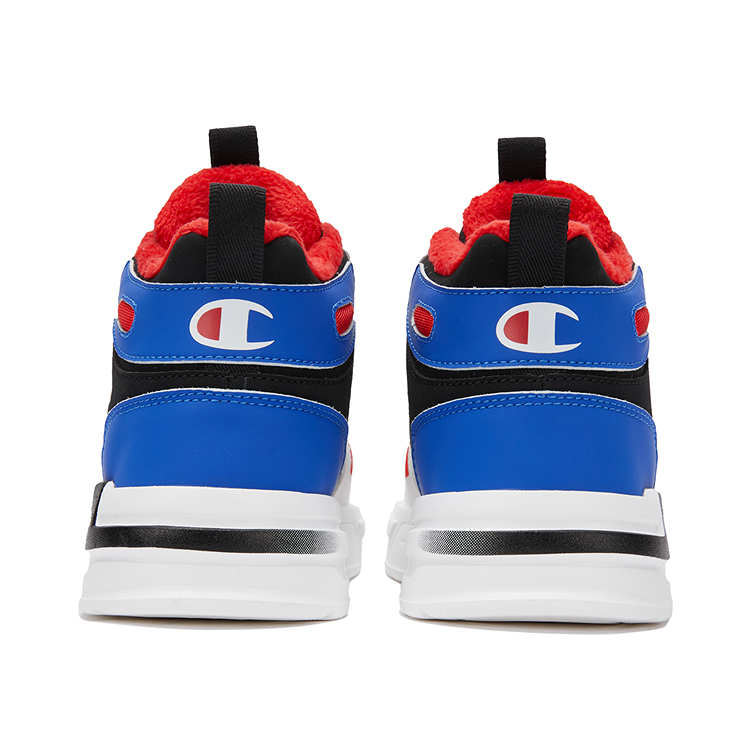 Champion Kids Детские кроссовки для скейтбординга с высоким верхом, нескользящие, износостойкие, дышащие, черно-синие — фото 4