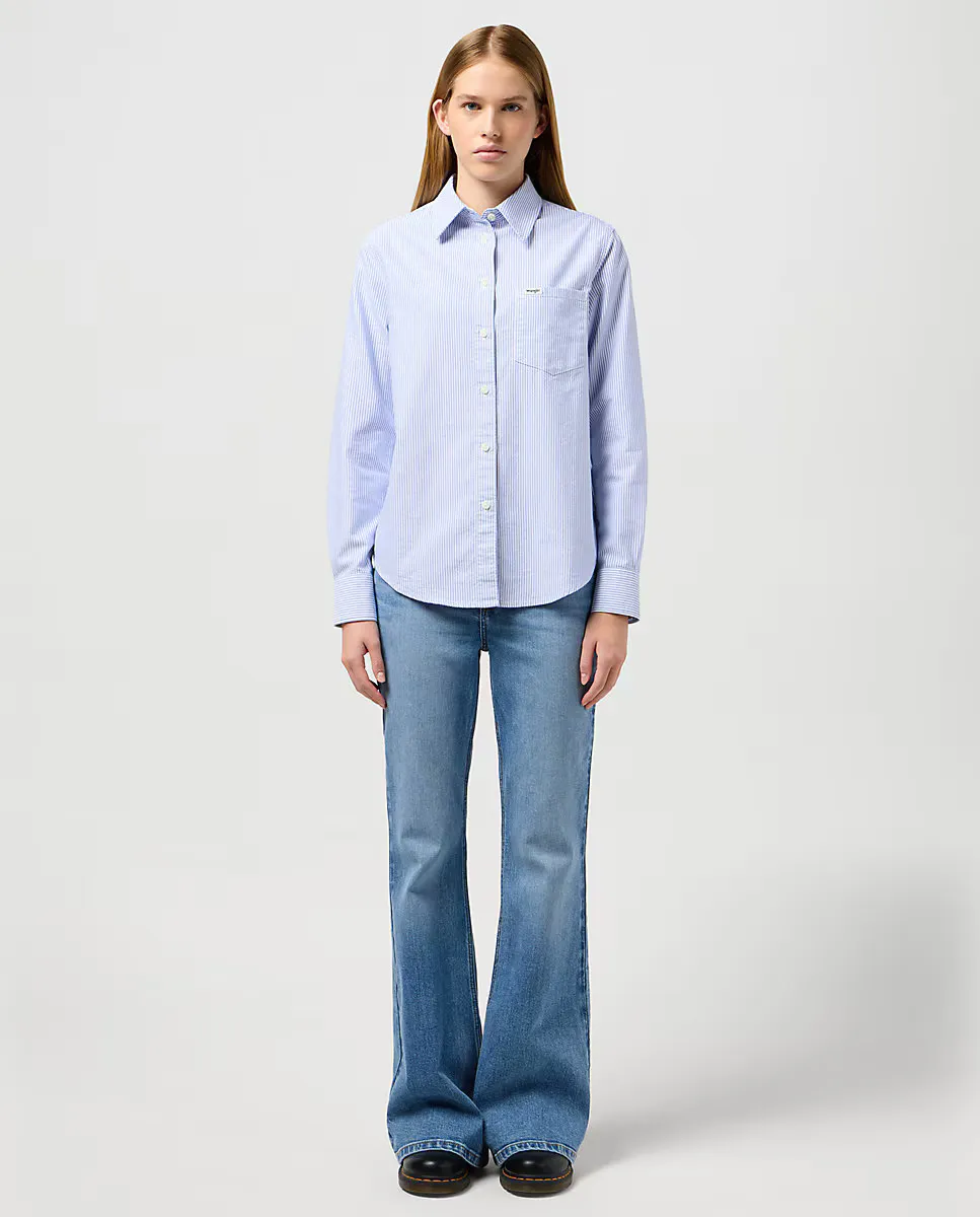 

Синие женские расклешенные джинсы с высокой посадкой Fierce Flare Wrangler