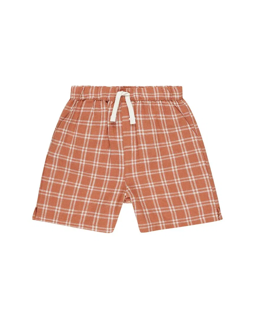 Rylee + Cru Collective Perry Linen-Blend Short, красный
