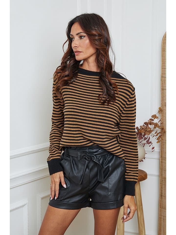 

So Cachemire Свитер "Dweg" светло-коричневого/черного цвета