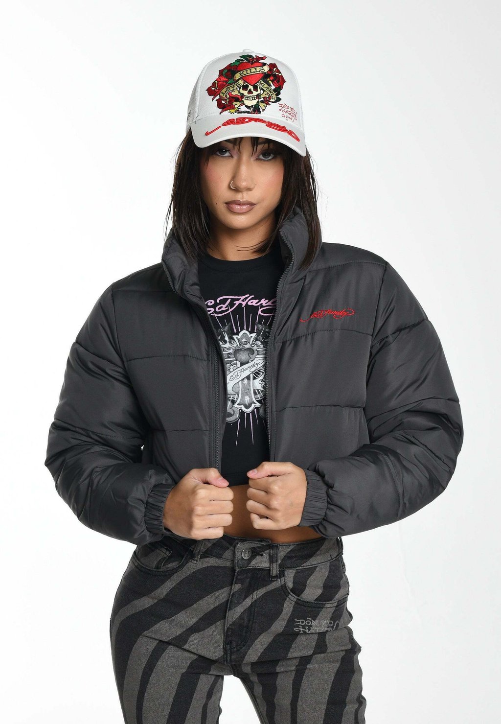 

Зимняя куртка DRAG-CROPPED Ed Hardy, серый