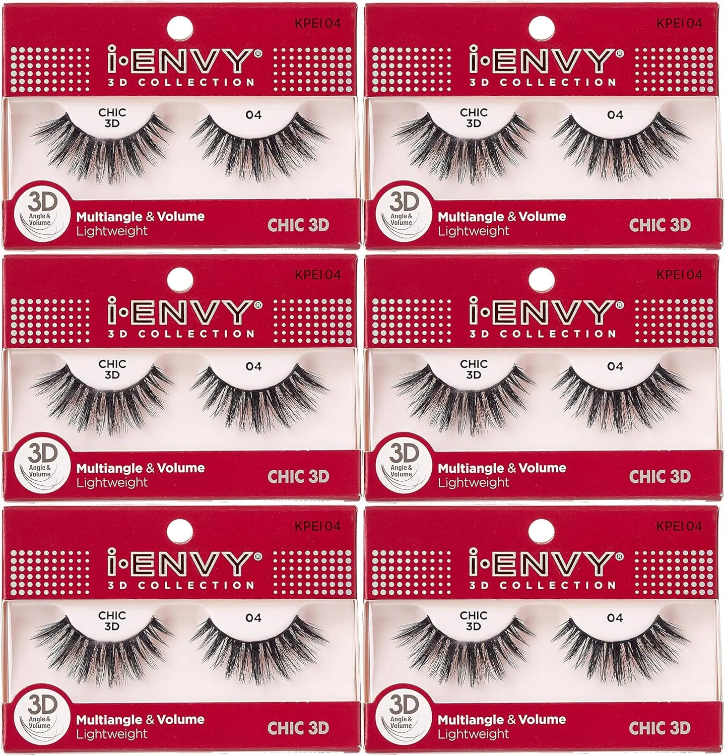 Ресницы 3D i-Envy мультиугловые и объемные 6 пар KPEI4 I•Envy