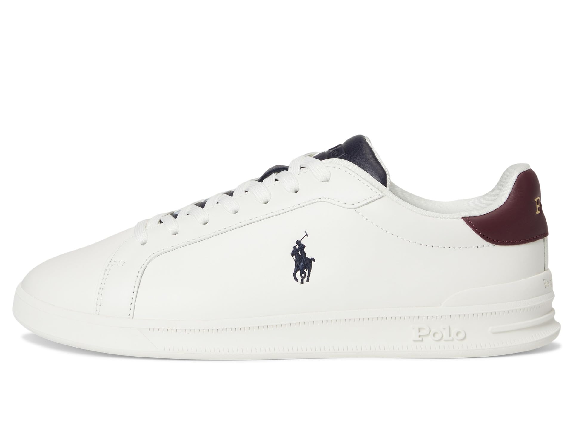 Кроссовки Polo Ralph Lauren Heritage Court II Nappa Leather Sneakers, цвет Off-White/Navy/Wine — фото 4