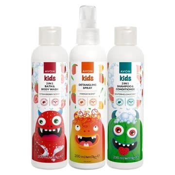 

AVON KIDS НАБОР 3 КОСМЕТИЧЕСКИЕ СРЕДСТВА ДЛЯ ДЕТЕЙ СПРЕЙ + ШАМПУНЬ + ФЛЮИД