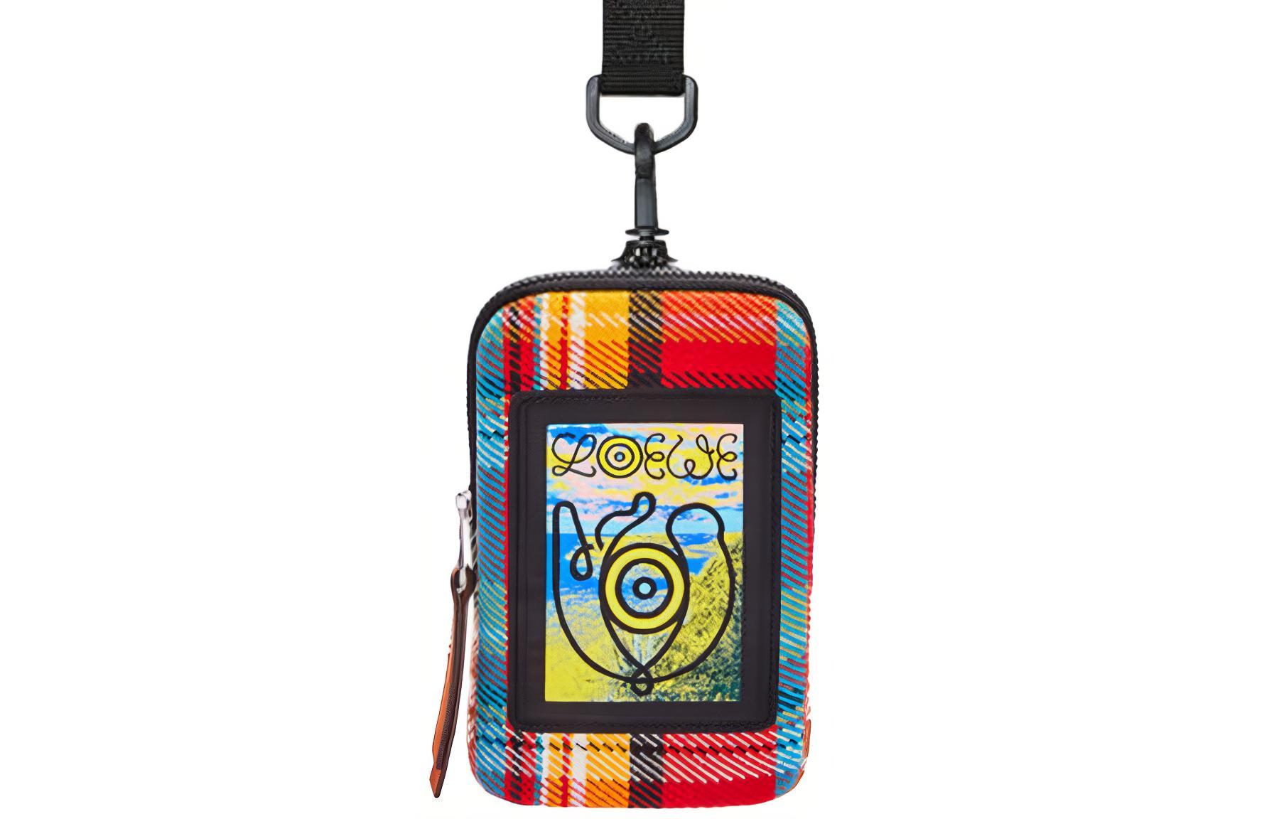 

LOEWE Хлопковый холщовый мешочек на шею для монет мужской разноцветный в стиле пэчворк