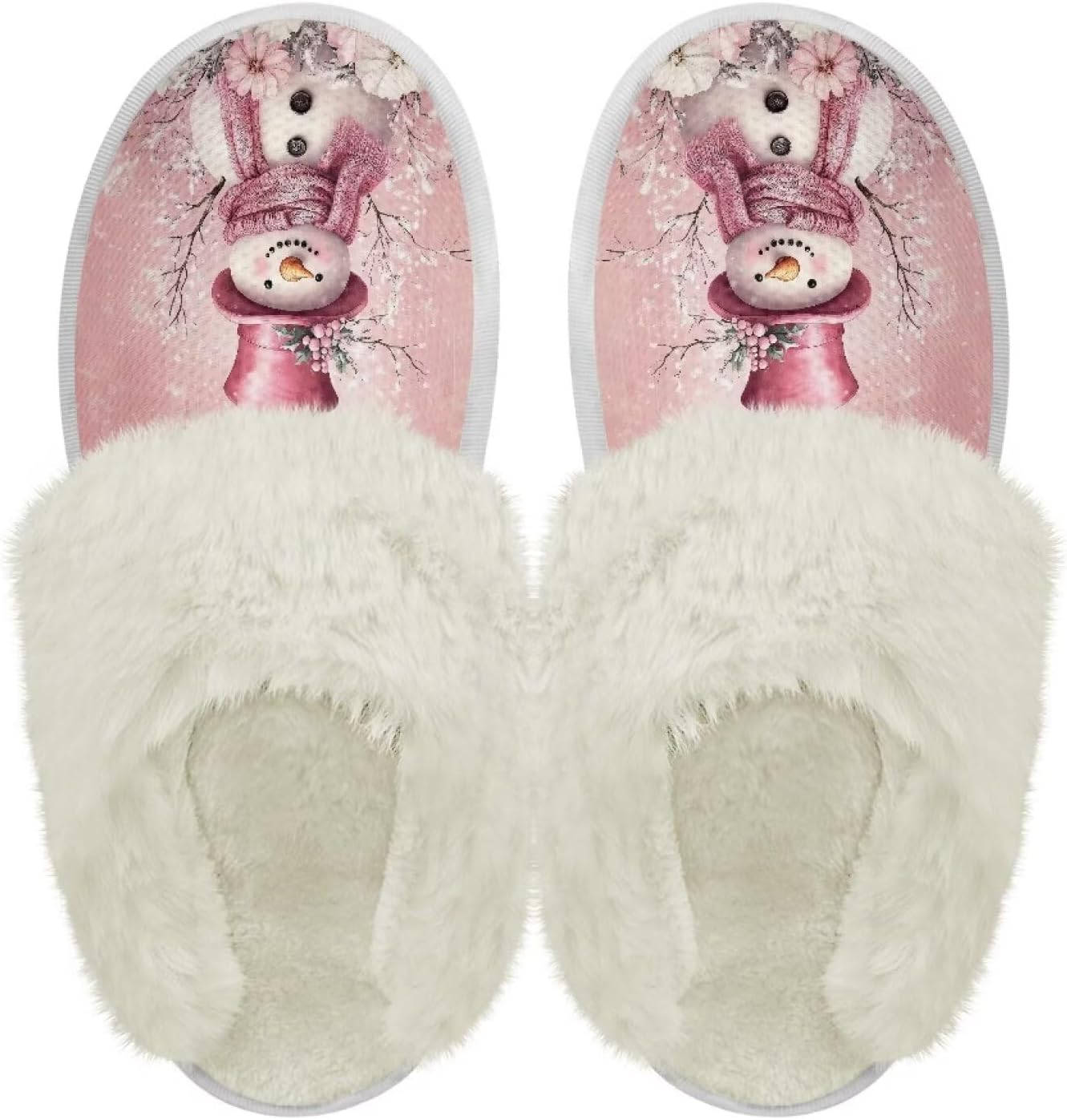 

Хлопковые тапочки с пушистыми краями, домашние тапочки для дома и улицы, хлопковые тапочки унисекс Pjheqoxe, розовый