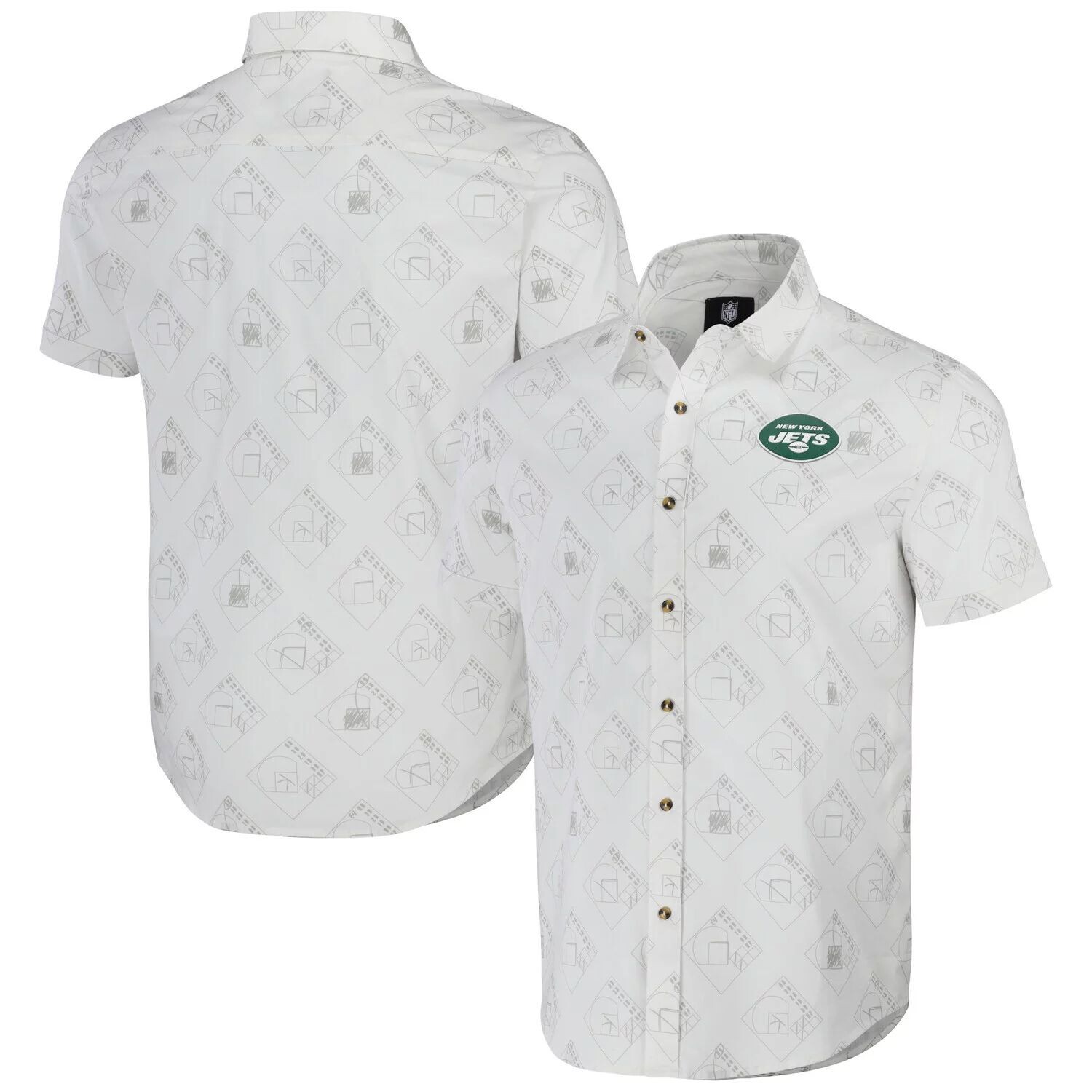 

Мужская коллекция NFL x Darius Rucker от Fanatics White New York Jets тканая рубашка на пуговицах с короткими рукавами