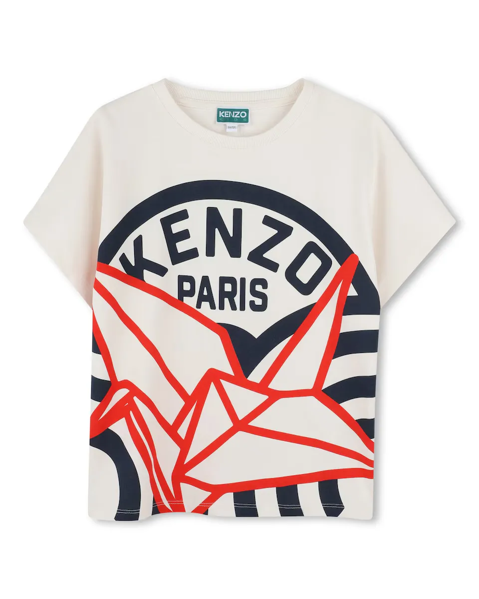 

Белая футболка из хлопка Kenzo Kids, белый