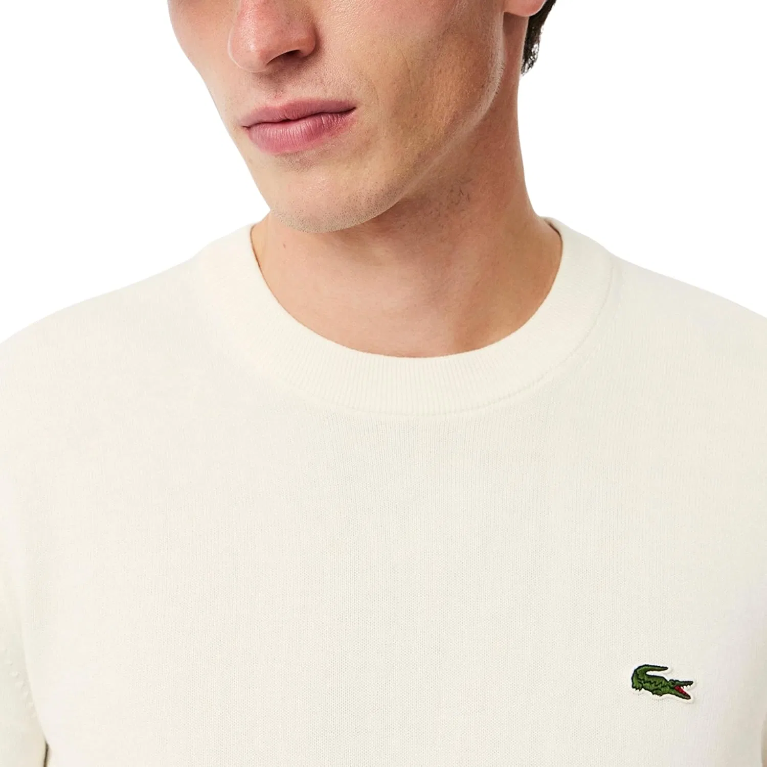 Свитер Lacoste мужской Monochrome с круглым вырезом из хлопка, Flour — фото 3