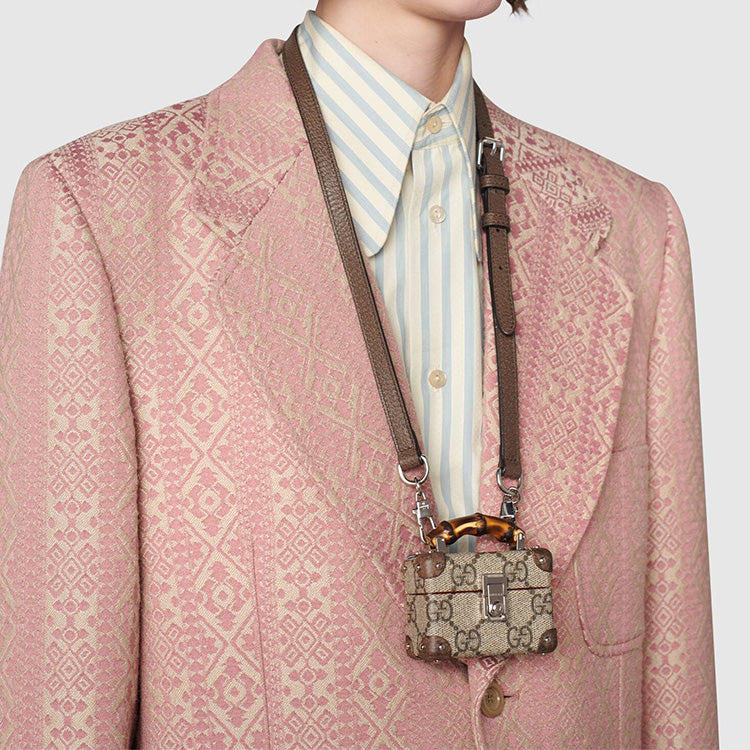 Сумка Gucci Unisex Canvas Old Flower Logo AirPods Pro Single-Shoulder Bag Brown 'Cream' — фото 4