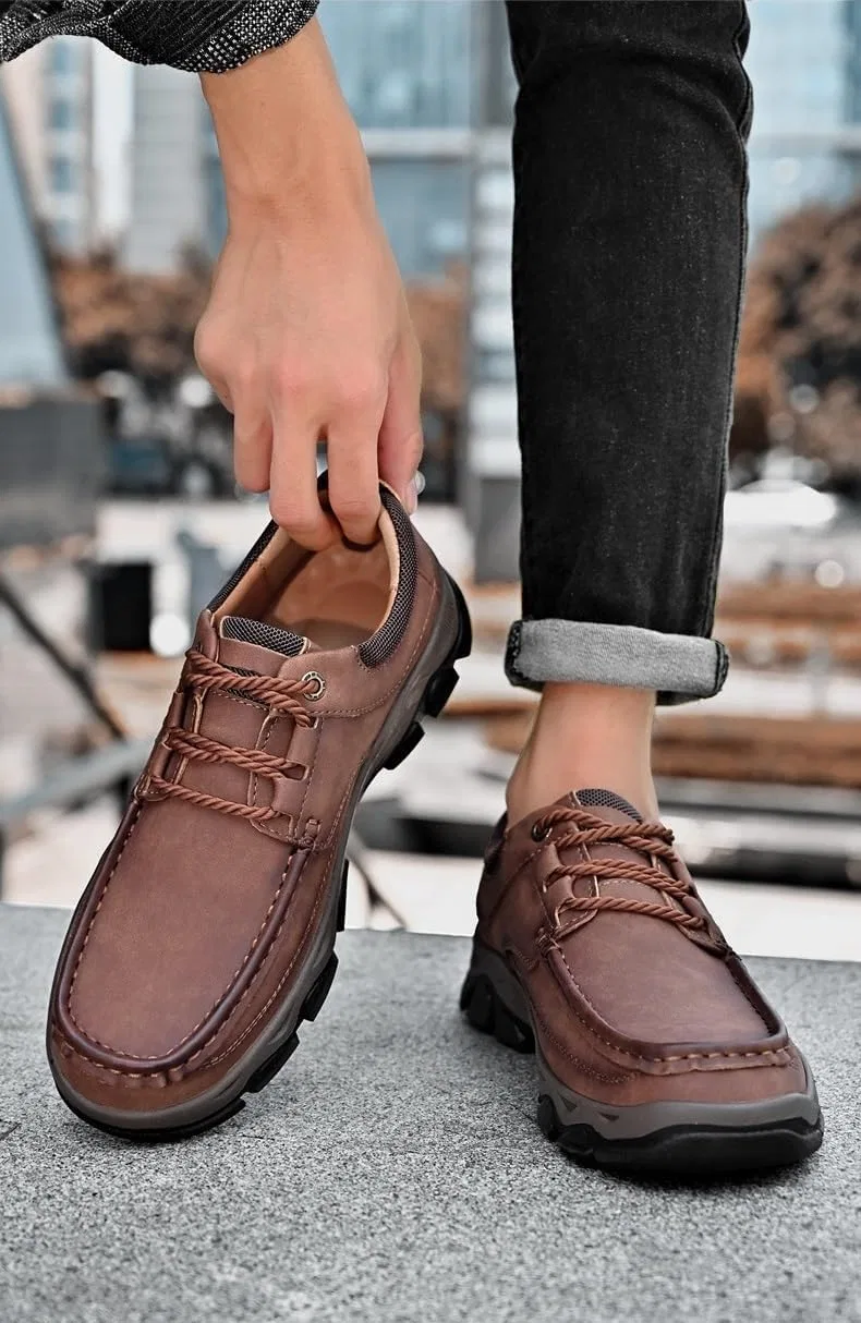 Мокасины кожаные на подошве ортопедические Loafers Light Brown DMGYCK — фото 3