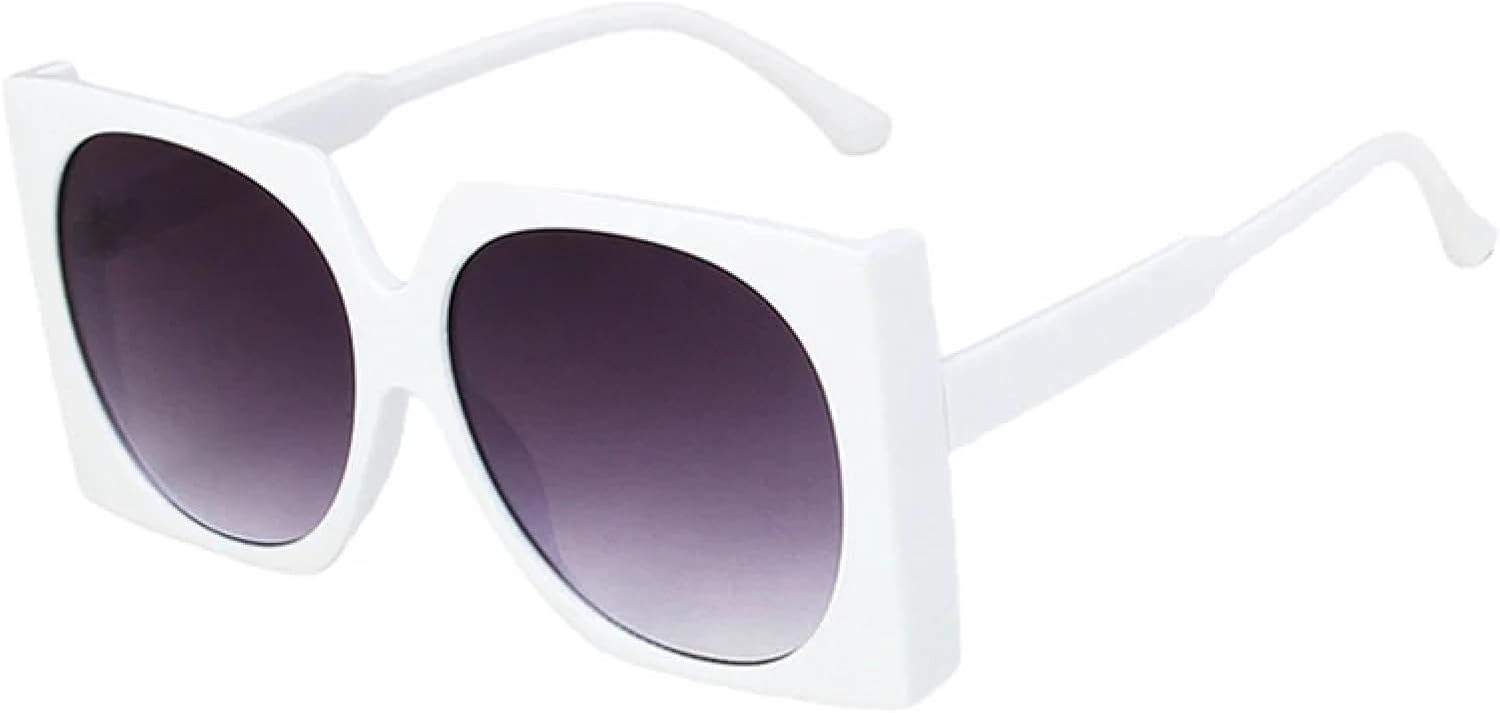 

Модные солнцезащитные очки в крупной оправе для женщин, роскошные классические модные очки для мужчин и путешествий, защита от УФ-излучения UV400 TKKTLLT, White Gradient Grey