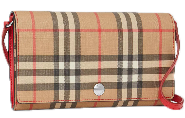 Burberry Винтажный холщовый кошелек с кожаными вставками Женская сумка через плечо кроссбоди Женская сумка на плечо — фото 3