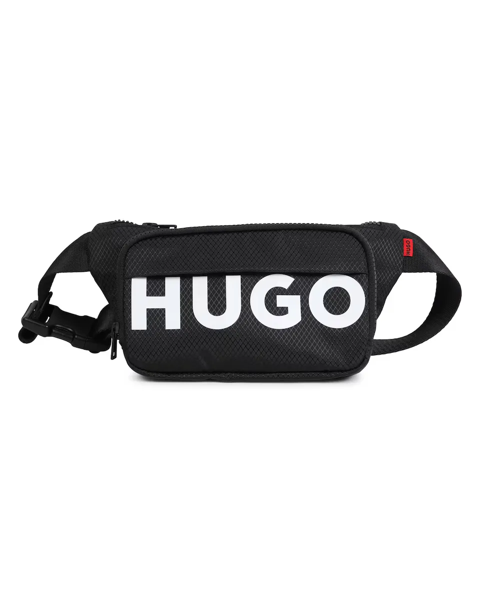

Поясная сумка для мальчика с контрастным логотипом Hugo, чёрный