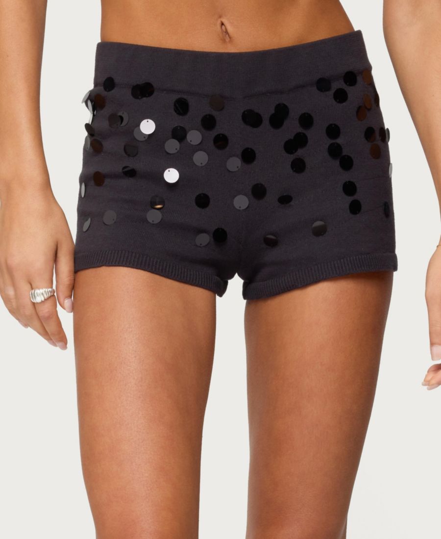 

Женские микрошорты Cierra из трикотажа с пайетками Edikted, Dark-gray