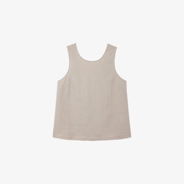 

Топ без рукавов из льна с завязками сзади The White Company, цвет palewillow