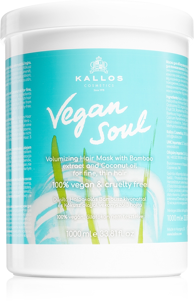 

Питательная маска Vegan Soul Volumizing для объема волос Kallos, 1000 мл