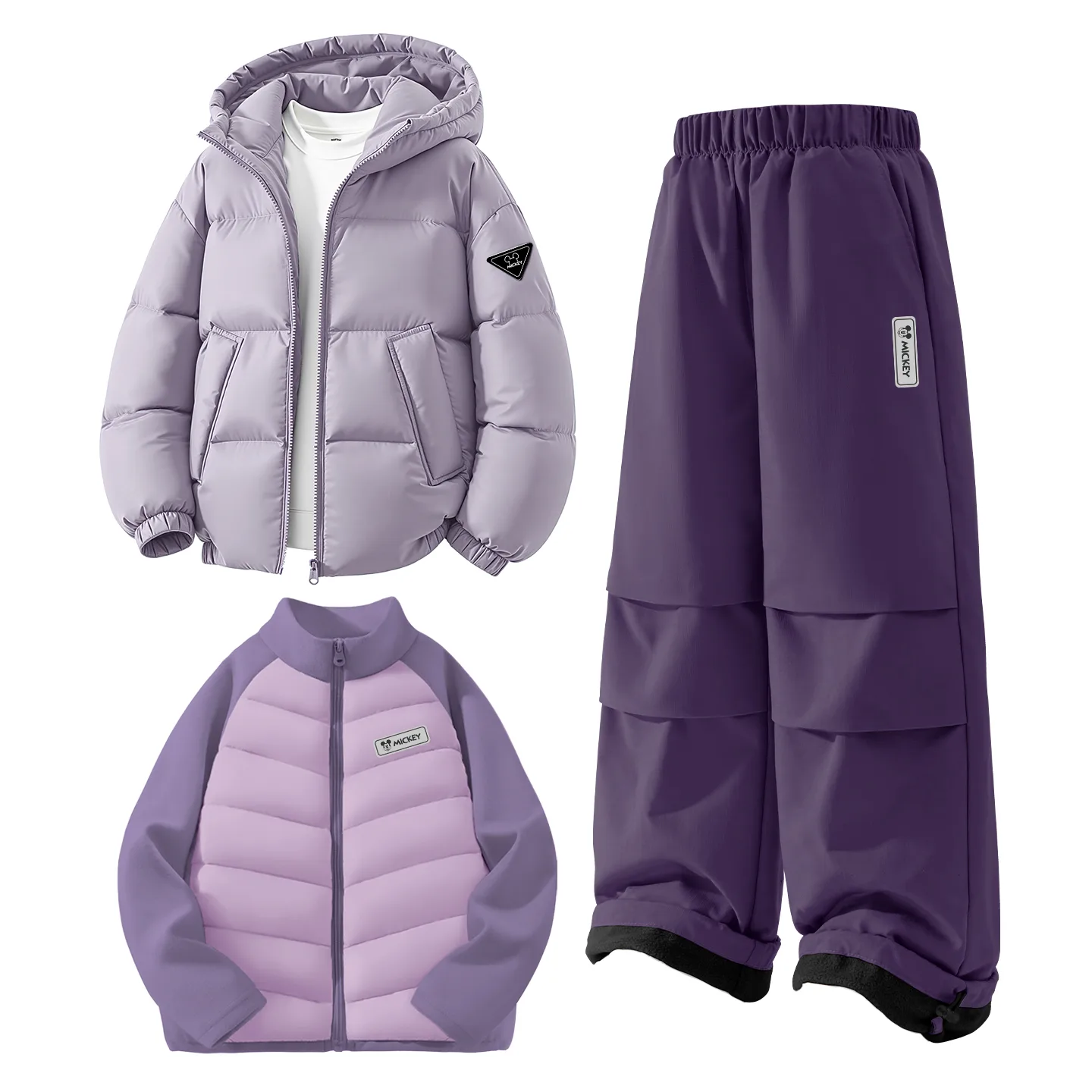 Детская повседневная худи с капюшоном Disney, [Thickened and Fleece-Lined 3 Pack]DiH Triangle Hook-and-Loop K Arbor Purple+DiH Square Hook-and-Loop K Starry Sky Purple+DiH Square Hook-and-Loop K Purple