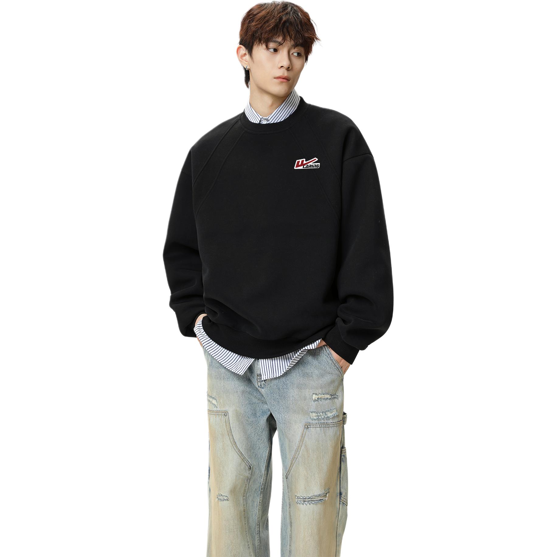 

Свитшот Unisex Crew Neck Moderate Regular WARRIOR, черный (diy badge)