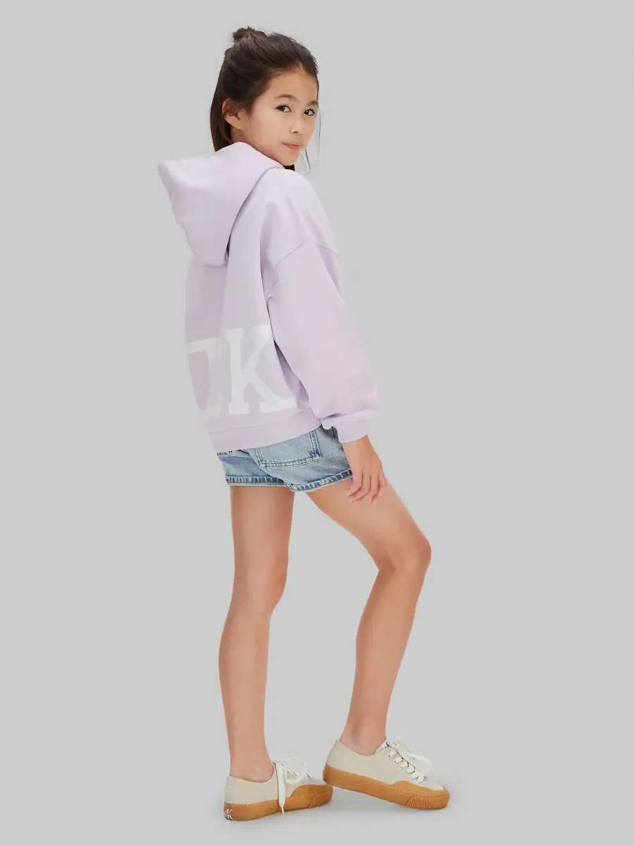 Детская толстовка с капюшоном Calvin Klein, фиолетовый — фото 2