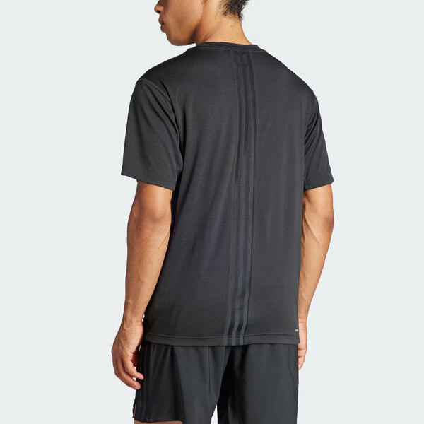 Футболка hiit workout 3 stripes tee asia sizing Adidas, черный — фото 4
