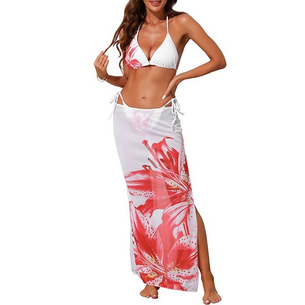 

Женский бикини-комплект из 3 предметов: топ-халтер, трусики со шнуровкой и длинная полупрозрачная юбка Inspire Chic, White Red, Белый, Женский бикини-комплект из 3 предметов: топ-халтер, трусики со шнуровкой и длинная полупрозрачная юбка Inspire Chic, Whi