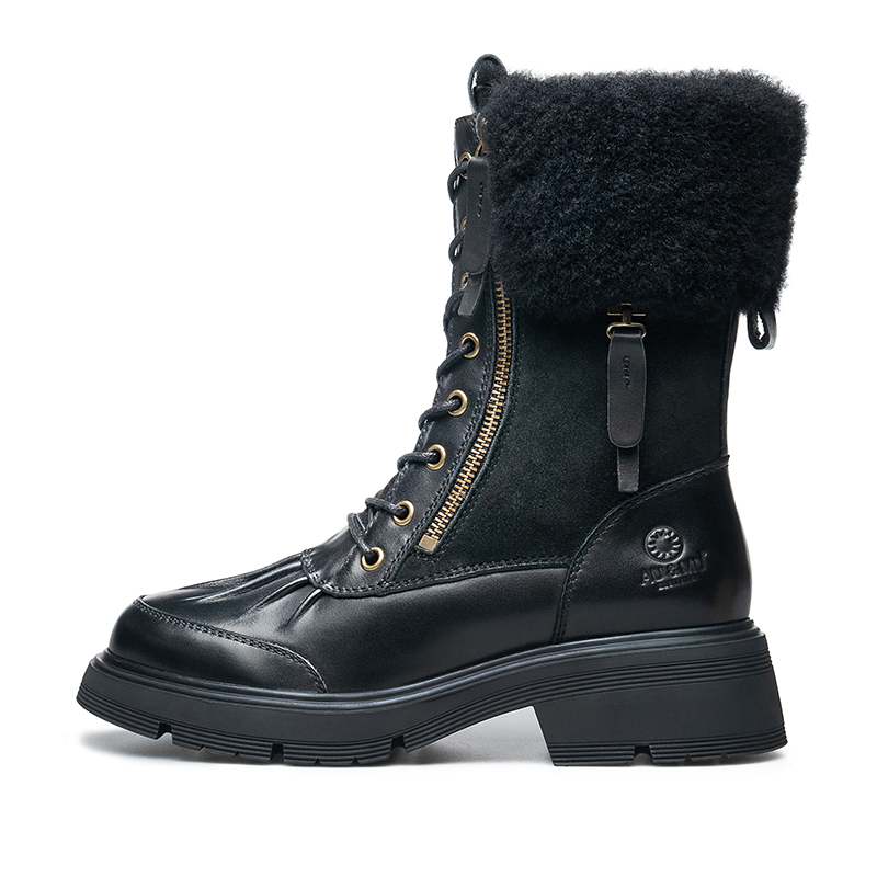 AU&MU Женские ботинки Martin черные, цвет Black