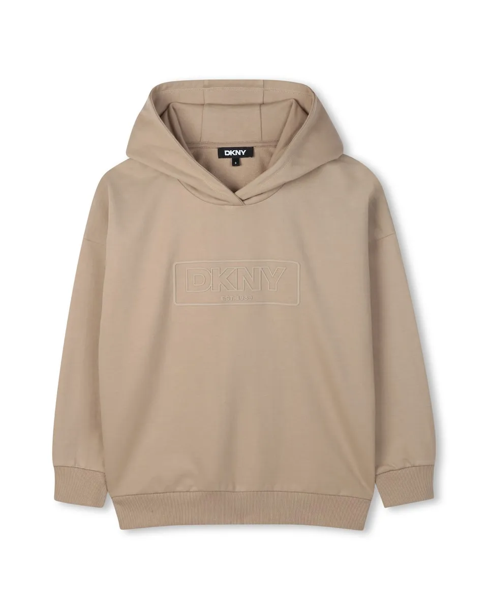 

Детский свитшот с длинным рукавом DKNY, светло-коричневый