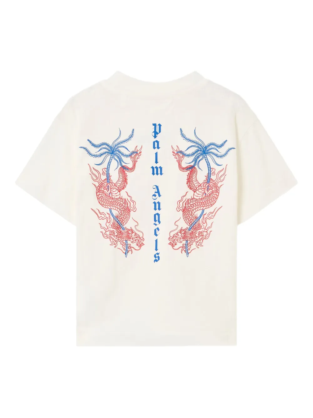 Футболка Dragons Tattoo Palm Angels Kids, светло-бежевый — фото 2