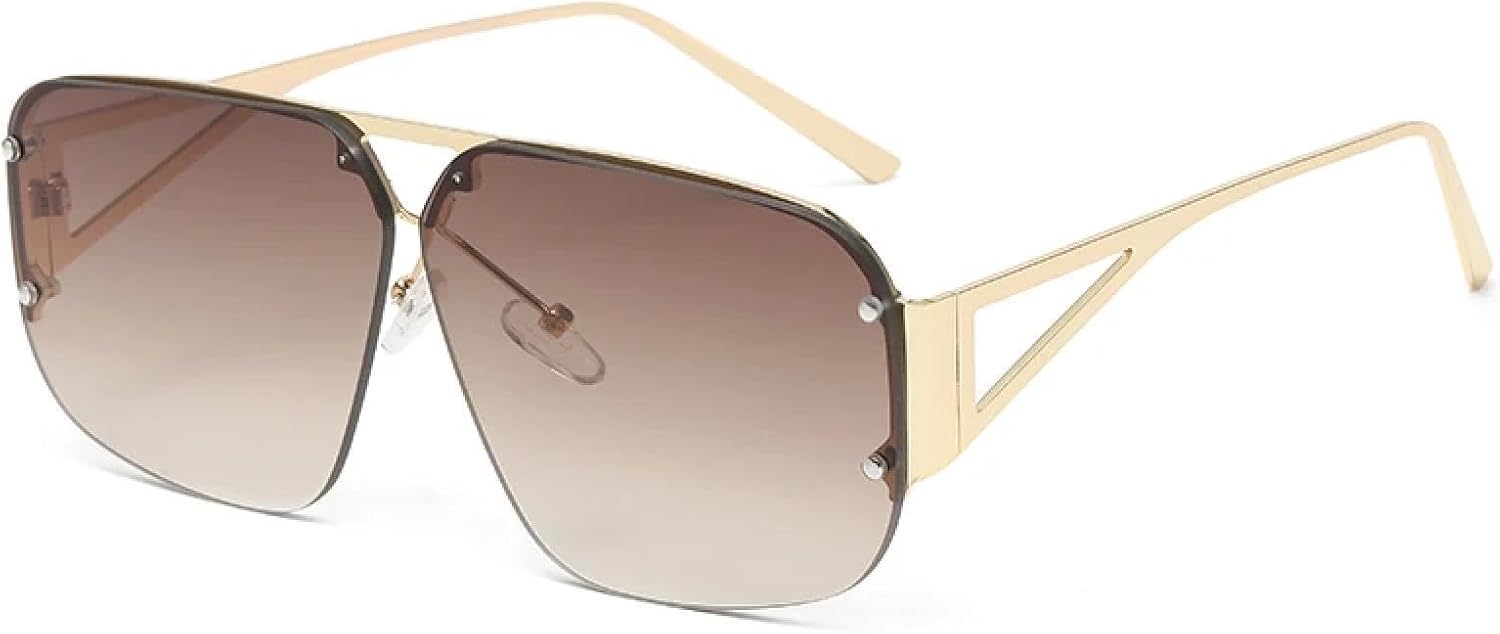 

Солнцезащитные очки с защитой от УФ-излучения UV400 | Металлическая оправа | Для женщин и мужчин, для занятий спортом на открытом воздухе и вождения DSVIGF, Gold Brown