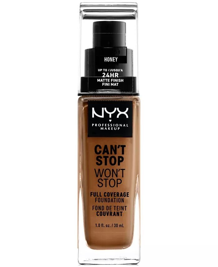 

Can't Stop Won't Stop Full Coverage Foundation, 1 унция Nyx Professional Makeup, цвет 15.8 Honey (medium tan/warm undertone)