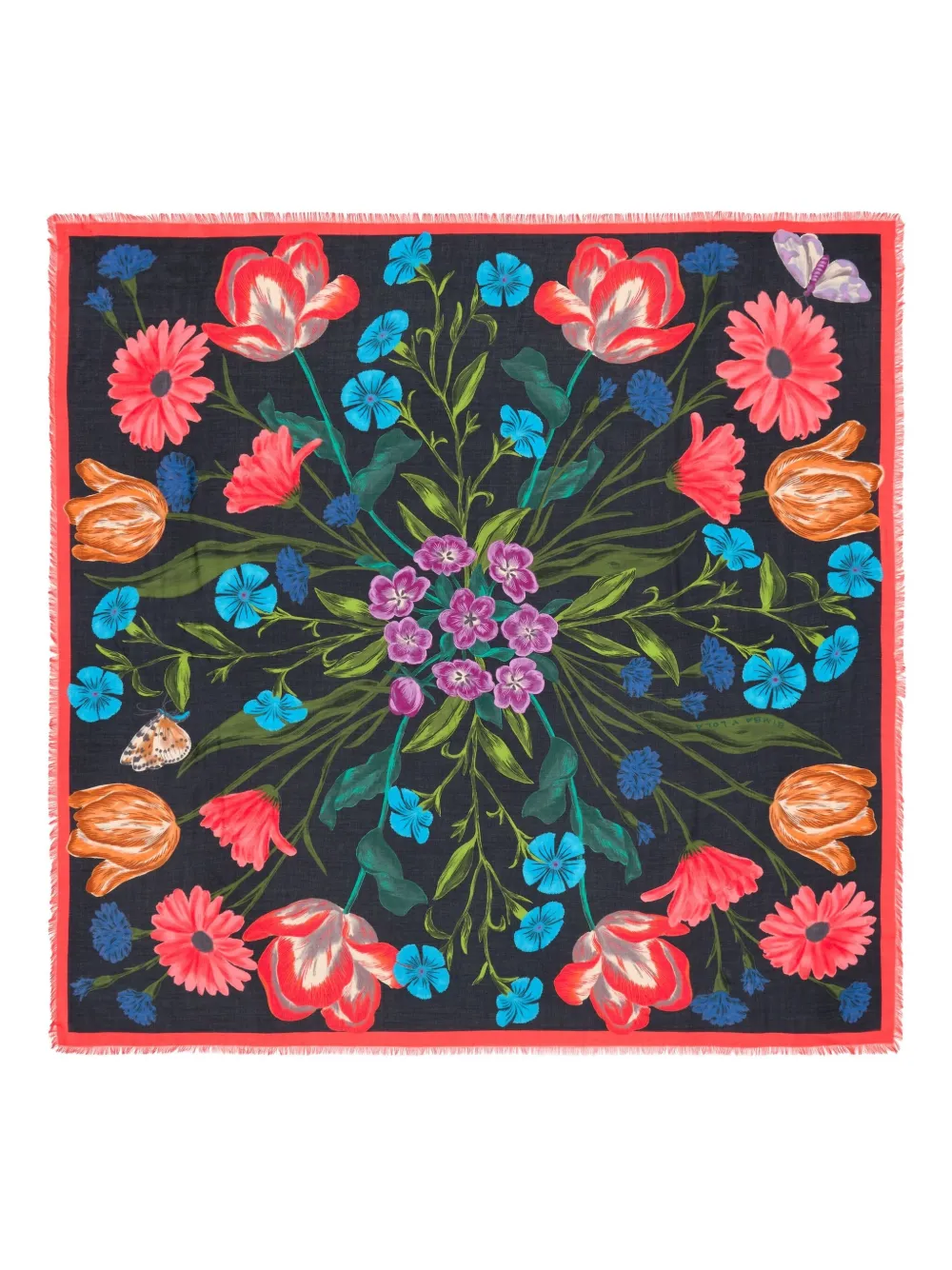 

Шарф с цветочным принтом Bimba y Lola, черный