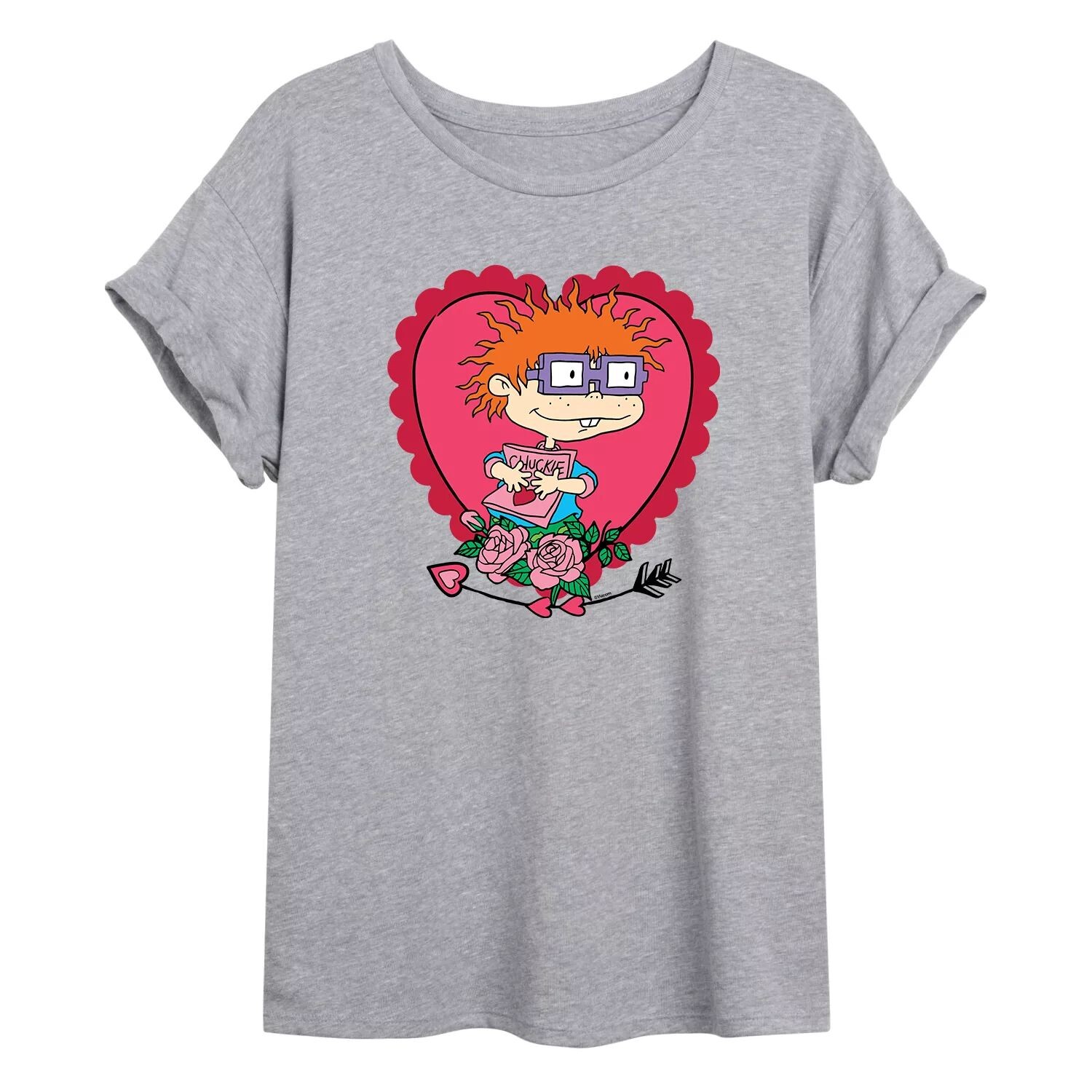 

Струящаяся футболка Juniors' Rugrats Chuckie Heart Licensed Character