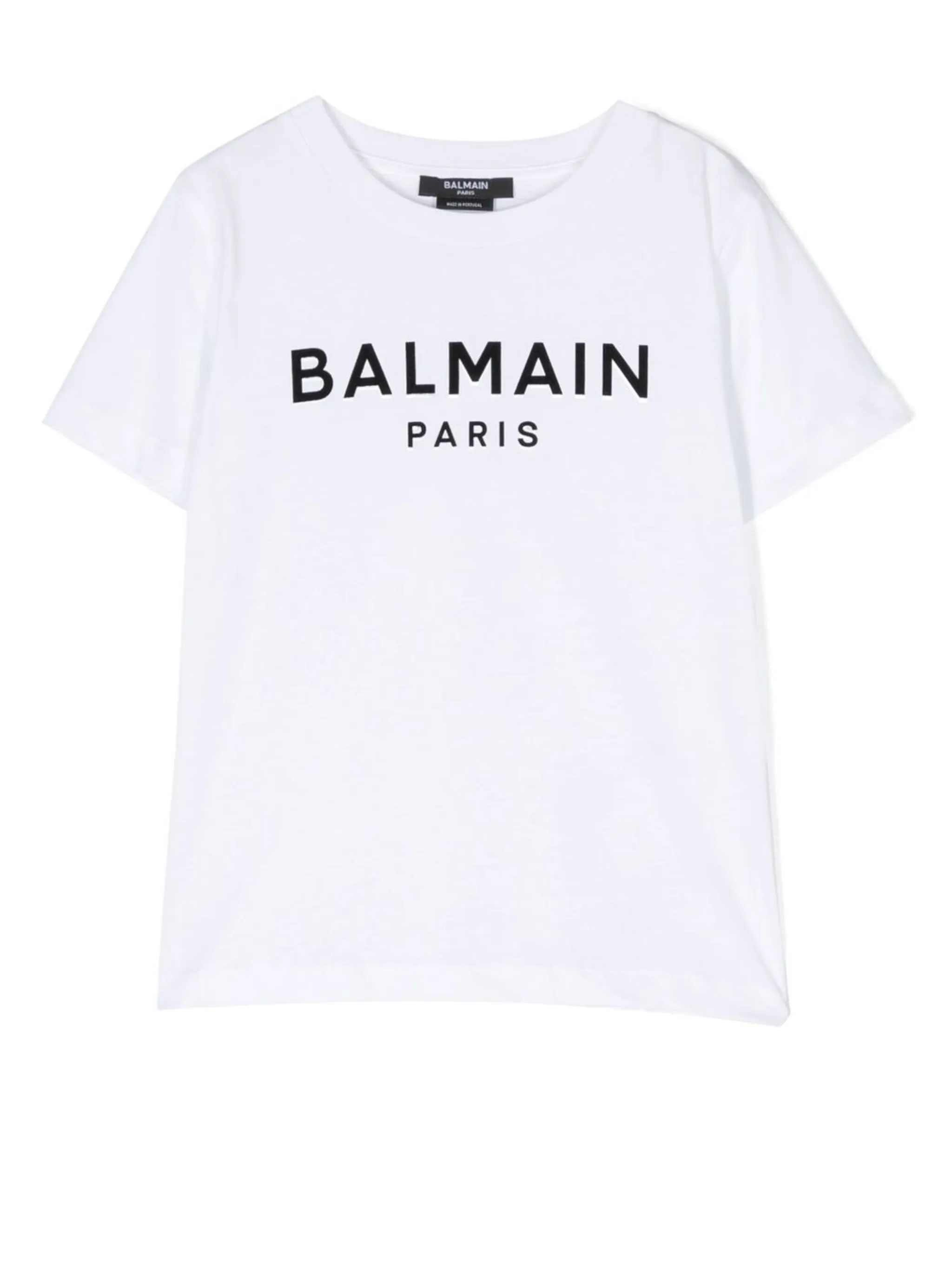 

Футболка с фактурным логотипом Balmain Kids, белый