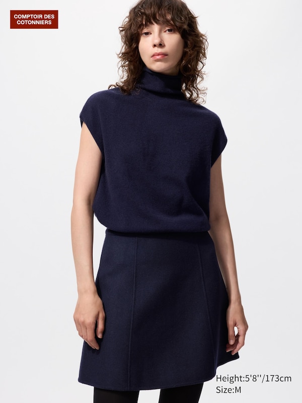 

Мини-юбка из двухслойной ткани Uniqlo, 69 navy