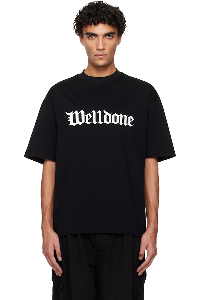 

Футболка с готическим логотипом We11Done, черный