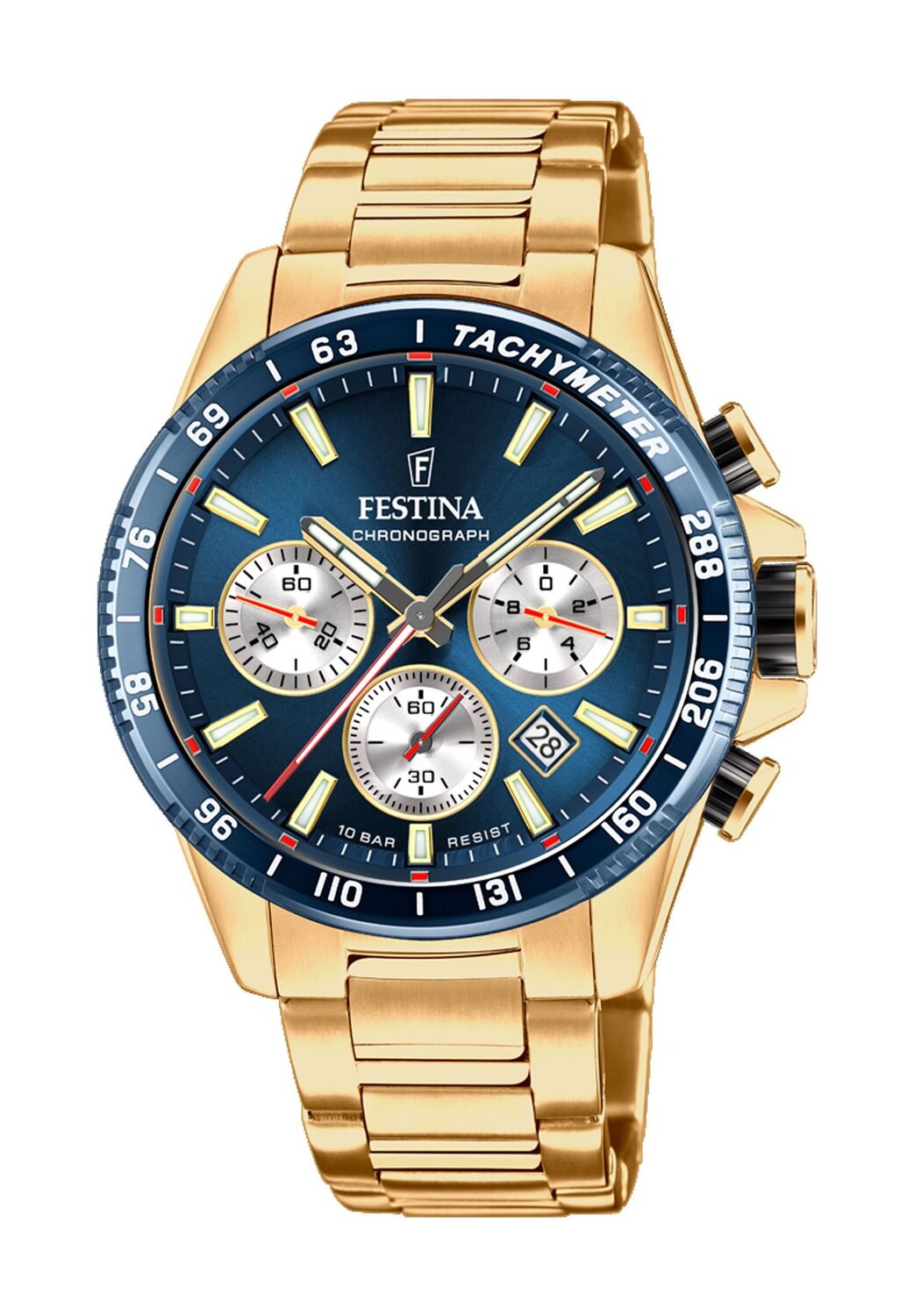 

Мужской хронограф FESTINA, цвет Gold Blau